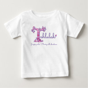 Tahlulah girls name & meaning T monogram clothing Baby T-Shirt