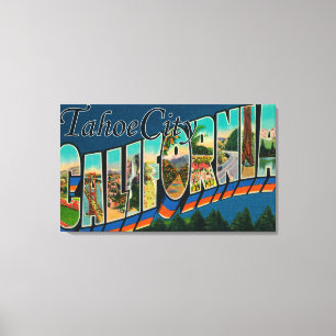 Tahoe City, California - Large Letter Scenes Canvas Print