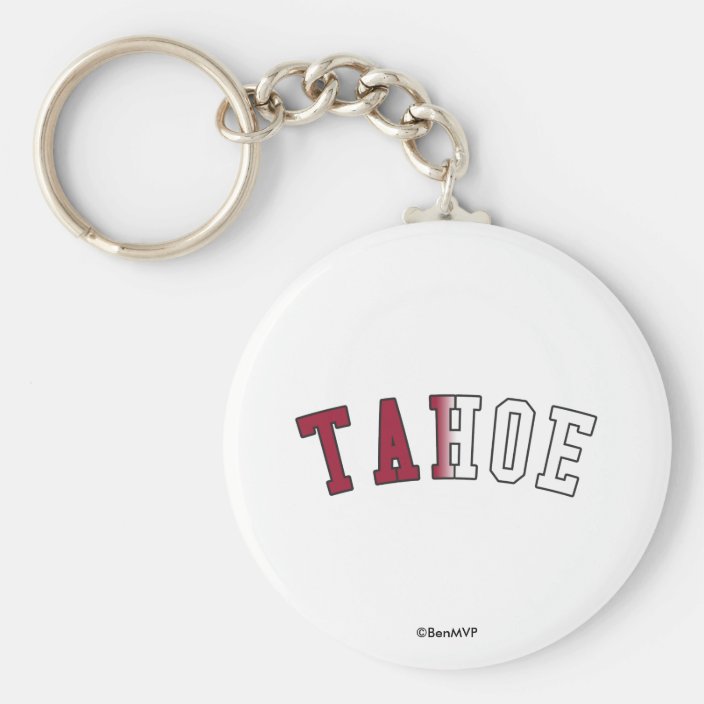 Tahoe in California State Flag Colors Keychain