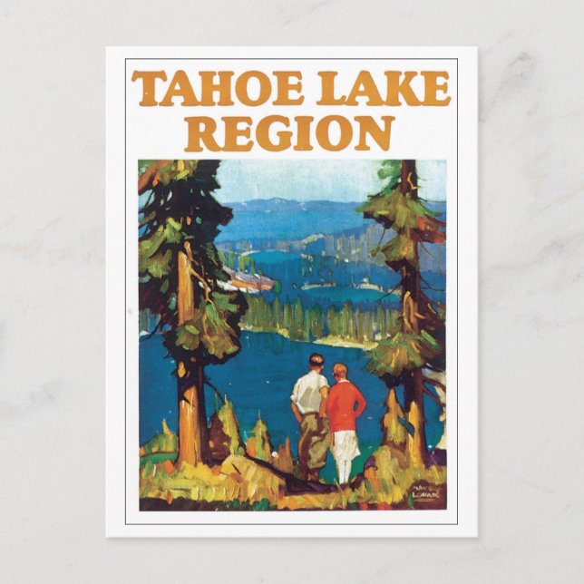 Tahoe Lake Region Travel Poster Postcard (Front)