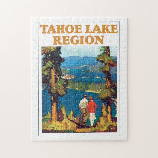 Tahoe Lake Region Vintage Travel Poster Artwork Jigsaw Puzzle