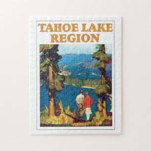 Tahoe Lake Region Vintage Travel Poster Artwork Jigsaw Puzzle