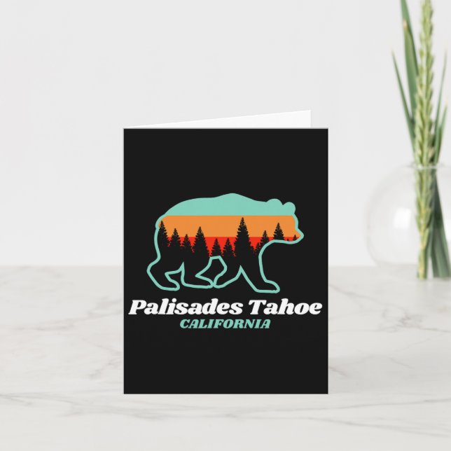 Tahoe Palisades Skiing Snowboarding California Bea Card (Front)
