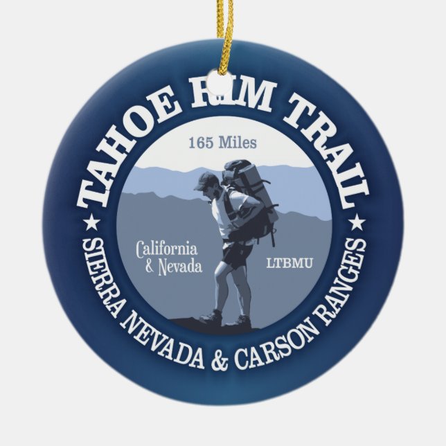 Tahoe Rim Trail Ceramic Ornament (Front)