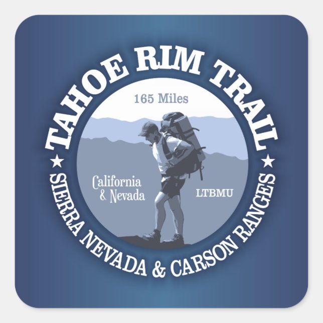 Tahoe Rim Trail Square Sticker (Front)
