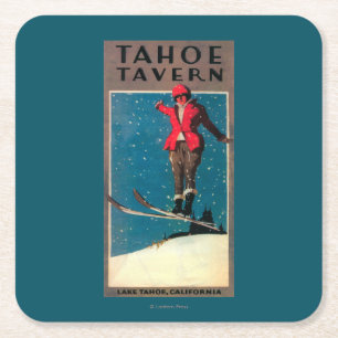 Tahoe Tavern Promo Poster Square Paper Coaster