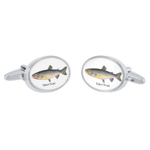 Tahoe Trout Fish Silver Cufflinks