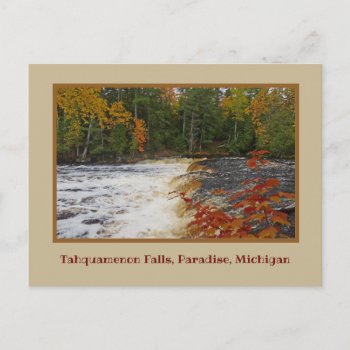 Tahquamenon Falls In Autumn / Michigan's U.p. Postcard by whatawonderfulworld at Zazzle