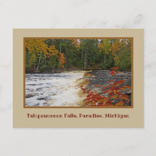 TAHQUAMENON FALLS IN AUTUMN  MICHIGANS UP POSTCARD