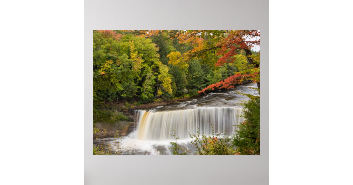 Tahquamenon Falls in Fall Poster | Zazzle