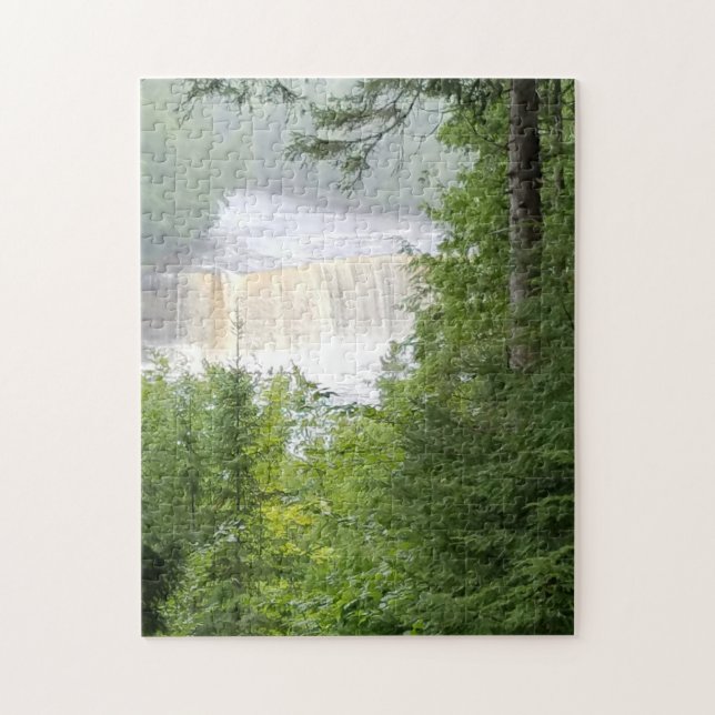 Tahquamenon Falls in Foggy Mist Jigsaw Puzzle (Vertical)
