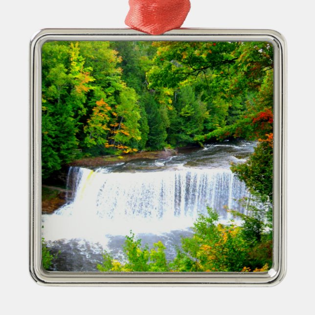 Tahquamenon Falls Upper Peninsula Michigan Metal Ornament (Front)