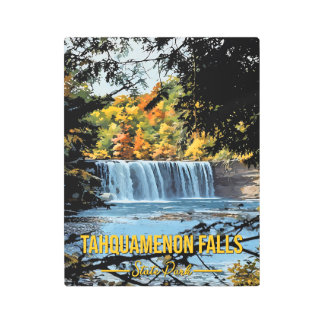 Tahquamenon Falls Vintage Style  Metal Print