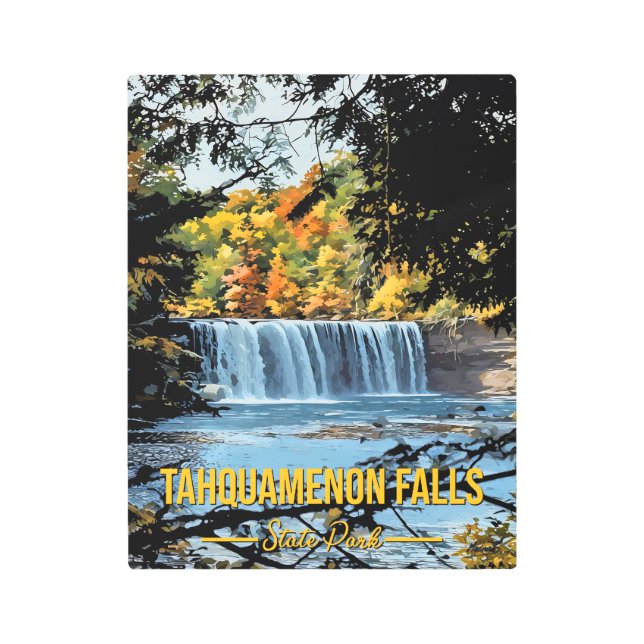 Tahquamenon Falls Vintage Style  Metal Print (Front)