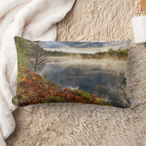 Tahquamenon River Sunrise  Paradise Michigan Lumbar Pillow