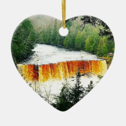 Tahquamenon Upper Falls Upper Peninsula Michigan Ceramic Ornament