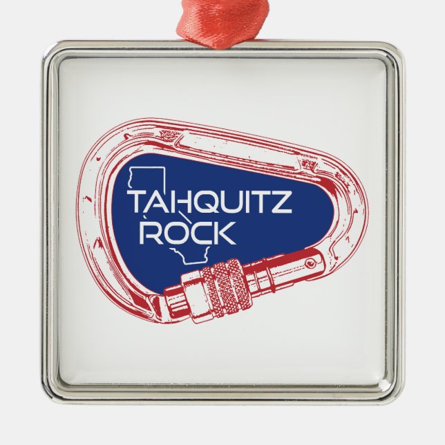 Tahquitz Rock California Climbing Carabiner Metal Ornament (Front)