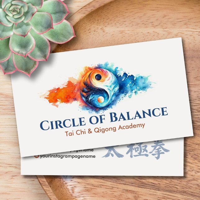 Tai Chi and Qigong - Yin Yang Energy Balance Business Card (Creator Uploaded)