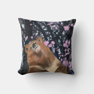 Tai Chi Bear Stretch Throw Pillow