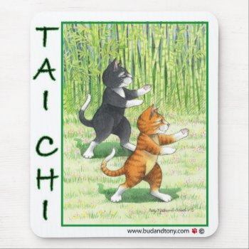Tai Chi Cats Mouse Pad by bettymatsumotoschuch at Zazzle