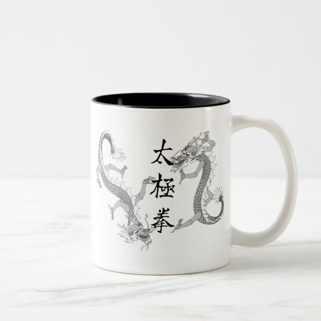 Tai Chi Chuan and Two Dragons Two-Tone Coffee Mug (Right)