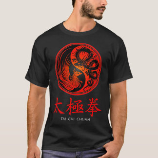 Tai Chi Chuan Yin Yang Art Dragon and Crane T-Shirt