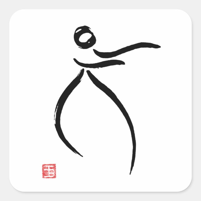 Tai Chi Flow Square Sticker (Front)