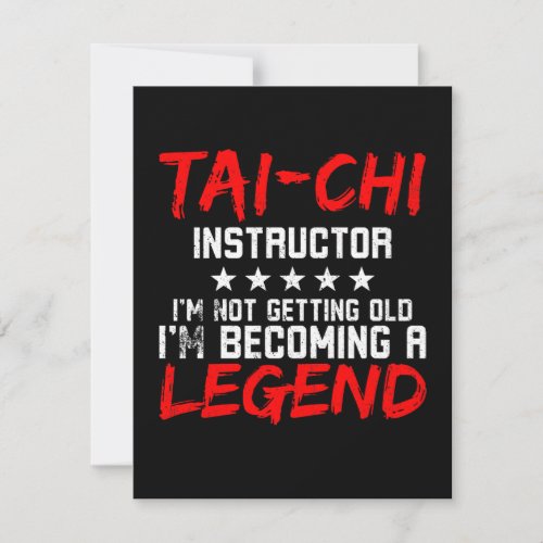 Tai Chi Instructor Legend Note Card
