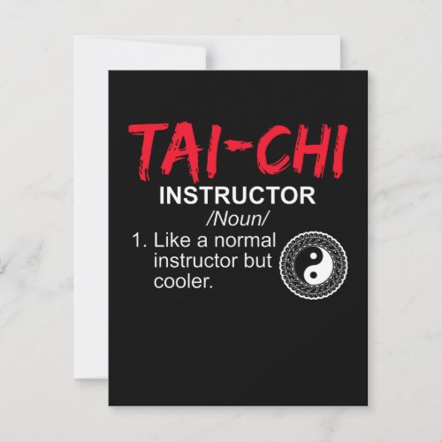 Tai Chi Instructor Tai Chi Fighter Note Card