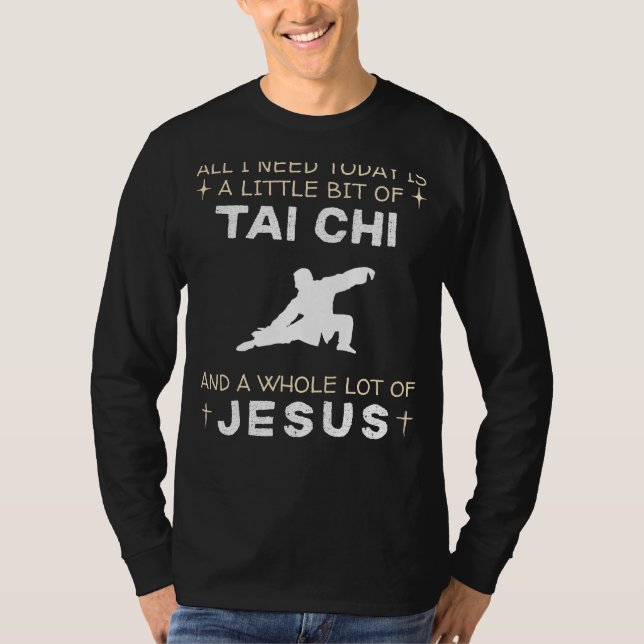 Tai Chi & Jesus Funny Tee - Hilarious Martial Arts (Front)