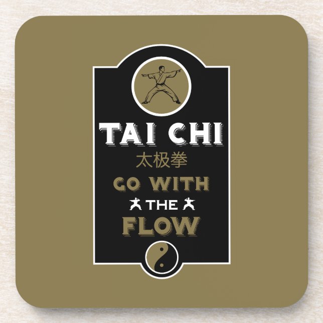 Tai Chi Practitioner Gift Beverage Coaster (Front)