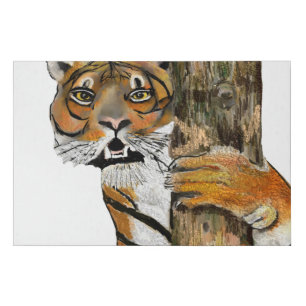 Tai Chi Qigong Tiger Iconic Insight PaintingDesign Faux Canvas Print