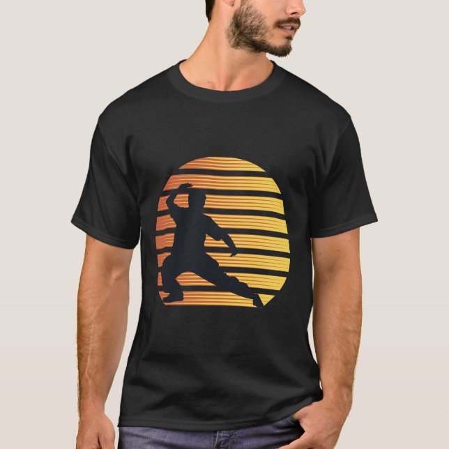 Tai Chi Retro 80s Style Sunset Martial Arts T-Shirt (Front)