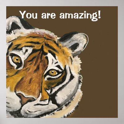 Tai Chi Tiger Amazing Face Template Poster