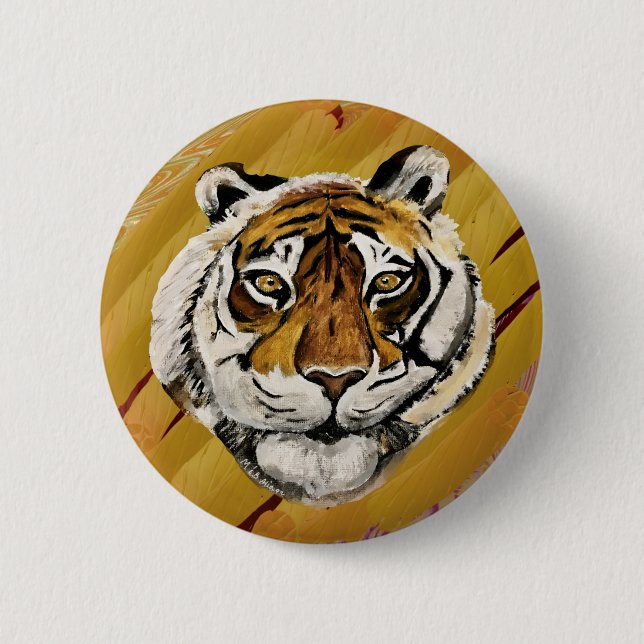 Tai Chi Tiger Symbolic  Button (Front)