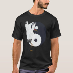 Tai Chi White Crane Yin Yang Qi Gong Chinese White T-Shirt