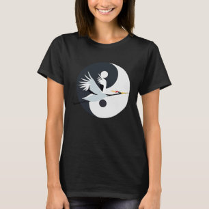 Tai Chi White Crane Yin Yang Qi Gong Chinese White T-Shirt