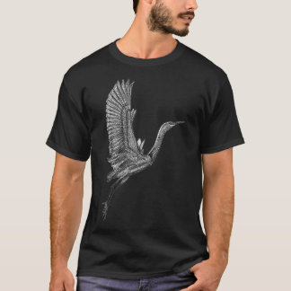 Tai Chi White Flying Crane Qi Gong Illustration  T-Shirt