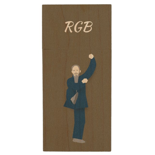 Tai Chi Wood Flash Drive (Front Vertical)