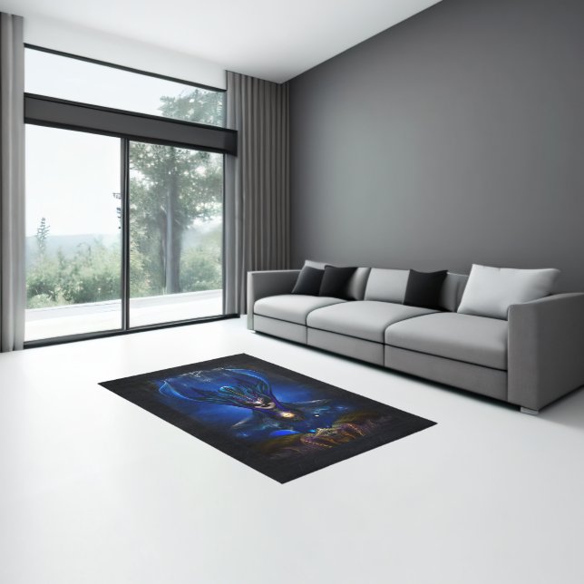 Taidushan Sai Shadow Blue RB Fractal Art Xzendor7 Rug (Insitu (Indoor 3))