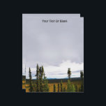 Taiga Summer Letterhead<br><div class="desc">A typical summer scene in the Yukon taiga, also known as the boreal forest. Customize by adding your own text. The Black Spruce, Picea mariana, tends to assume the columnar form as seen is this image, when growing in marshy, wet soil. The world’s largest terrestrial biome, the taiga covers most...</div>