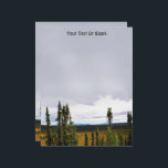 Taiga Summer Letterhead<br><div class="desc">A typical summer scene in the Yukon taiga, also known as the boreal forest. Customize by adding your own text. The Black Spruce, Picea mariana, tends to assume the columnar form as seen is this image, when growing in marshy, wet soil. The world’s largest terrestrial biome, the taiga covers most...</div>