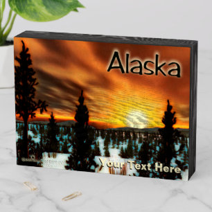 Taiga Sun - Alaska Wooden Box Sign