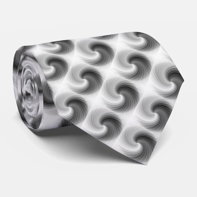 Taiji Taichi Pattern Neck Tie (Rolled)