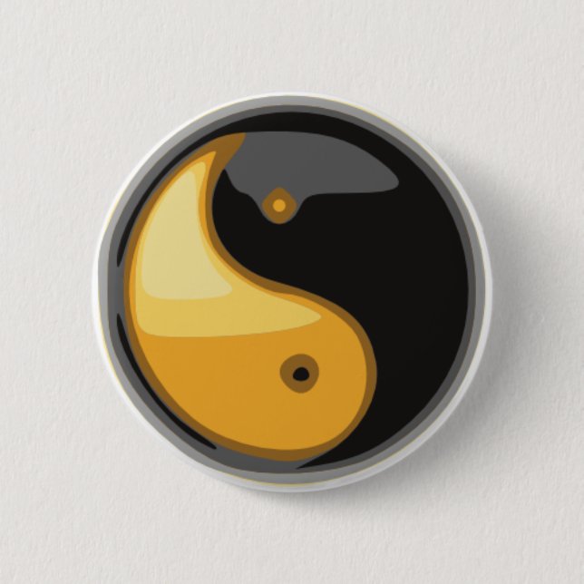 Taijitu_yellow Pinback Button (Front)
