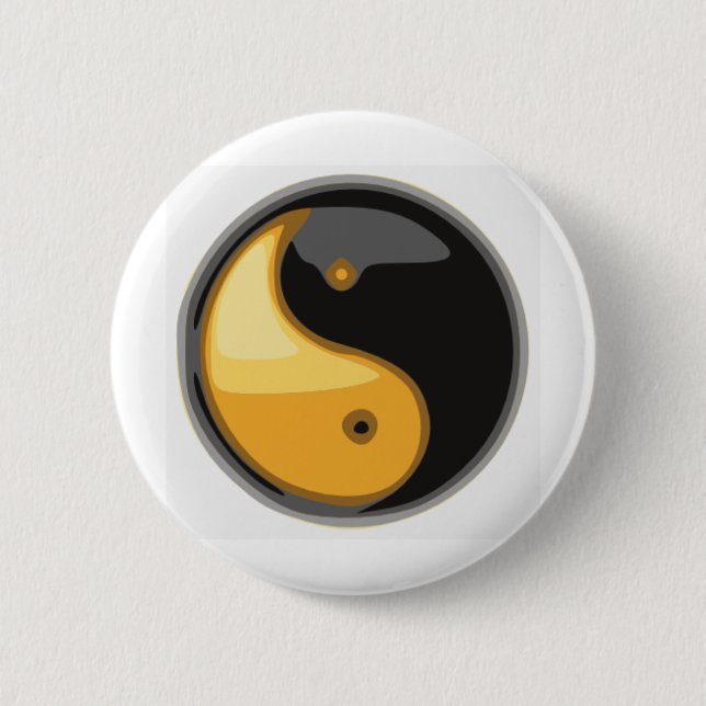 Taijitu_yellow Pinback Button (Front)