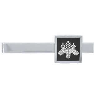 Taiko kiri silver finish tie bar