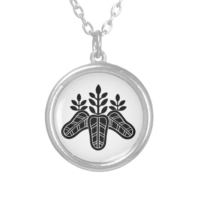 Taiko kiri silver plated necklace (Front)