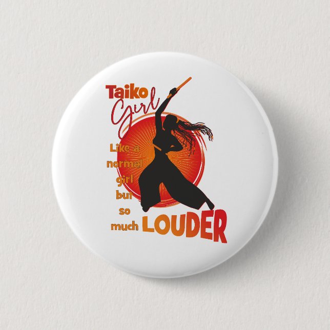 TaikoGirl Loud (dreadlocks) Button (Front)