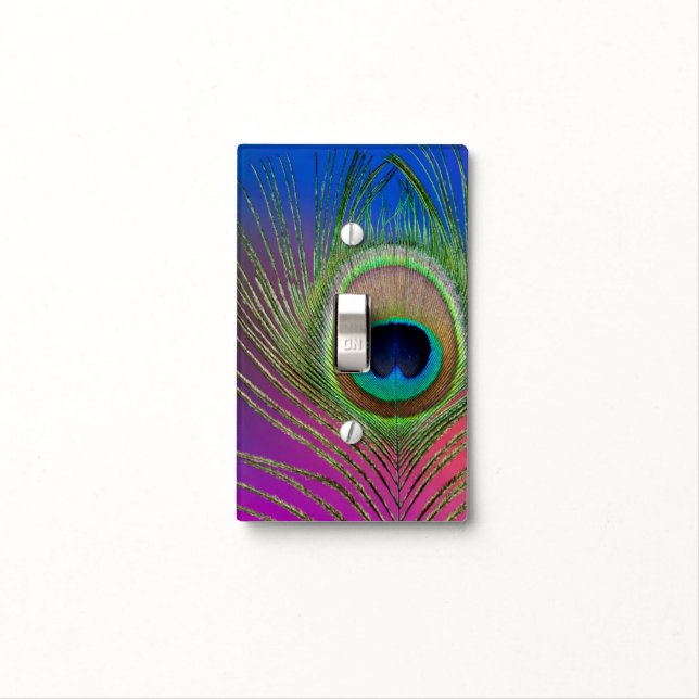 Tail feather of a peacock light switch cover (In Situ)